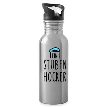 Zuhause Sprüche home office - Trinkflasche mit integriertem Trinkhalm - Lightsilver - Rechts
