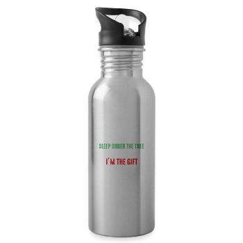 Humour de Noël -Hommes Femmes Favoris Drôle Nous - Gourde avec paille intégrée - argent clair - Droite