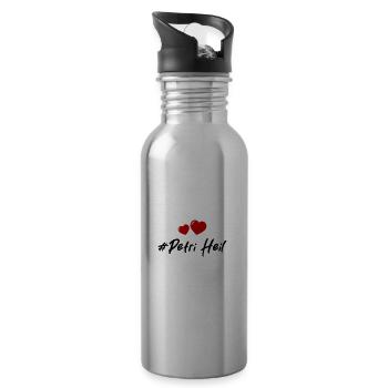 Petri Heil Pêche au cœur - Gourde avec paille intégrée - argent clair - Droite