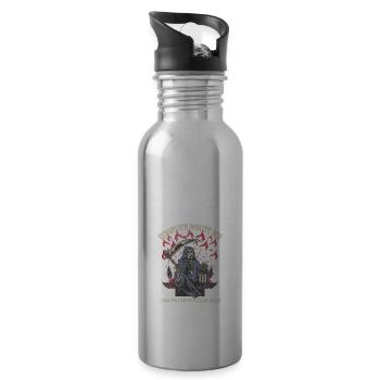 Beruflich wollte ich immer mit Menschen machen - Trinkflasche mit integriertem Trinkhalm - Lightsilver - Rechts
