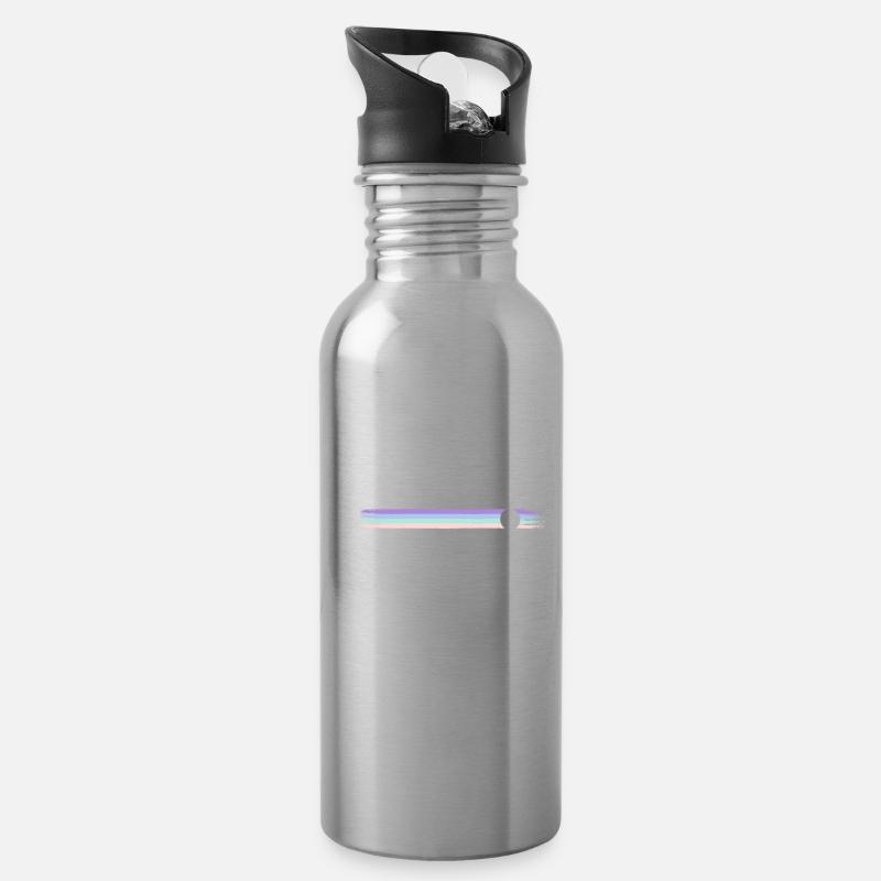 Windsurfer - Trinkflasche mit integriertem Trinkhalm - Lightsilver