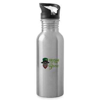 Irisch bis The Bone St. Patricks Tag Lustiger Zita - Trinkflasche mit integriertem Trinkhalm - Lightsilver - Rechts