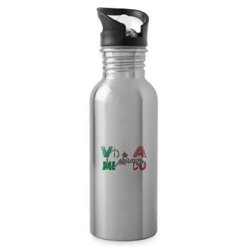 Citation amusante Viva Mexico Cabrone - Mexicain - Gourde avec paille intégrée - argent clair - Droite