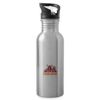 Wikinger Nordische Götter Valhalla Krieger - Trinkflasche mit integriertem Trinkhalm - Lightsilver - Rechts