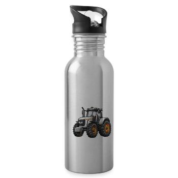 Niedlicher Traktor - Trinkflasche mit integriertem Trinkhalm - Lightsilver - Rechts