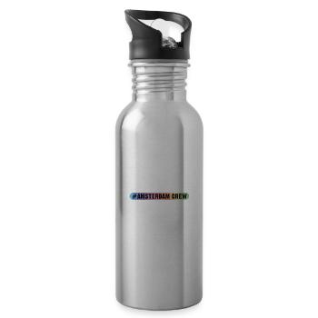 Amsterdam Crew - Water bottle with straw - silver - Right
