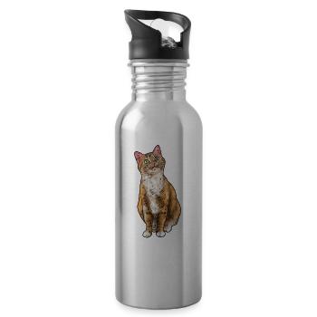 Kitten - Water bottle with straw - silver - Right