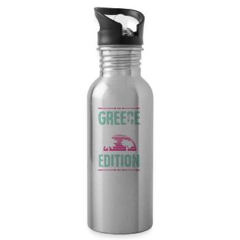 Greece Party Edition - Water bottle with straw - silver - Right