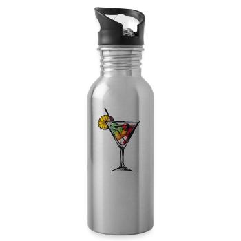 Limonade Drink - Trinkflasche mit integriertem Trinkhalm - Lightsilver - Rechts