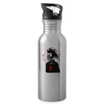 Horreur Punk Zombie - Gourde avec paille intégrée - argent clair - Droite