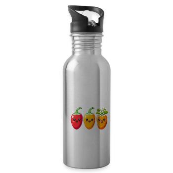 Chili - Water bottle with straw - silver - Right