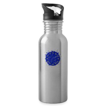 Europa EU Symbol - Trinkflasche mit integriertem Trinkhalm - Lightsilver - Rechts