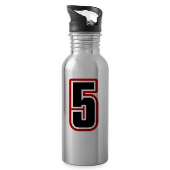 5 Number symbol - Water bottle with straw - silver - Right
