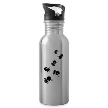 Football Icon - Trinkflasche mit integriertem Trinkhalm - Lightsilver - Rechts