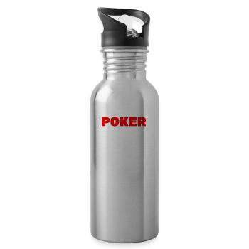 Poker Modus an - Trinkflasche mit integriertem Trinkhalm - Lightsilver - Rechts