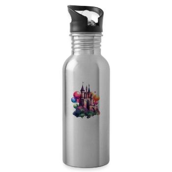 Colour Castle. - Trinkflasche mit integriertem Trinkhalm - Lightsilver - Rechts