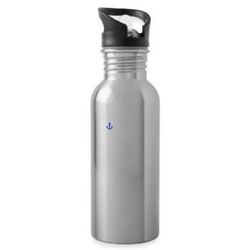 Wismar mein Lieblingsort-Hansestadt Wismar-Möwe - Trinkflasche mit integriertem Trinkhalm - Lightsilver - Rechts