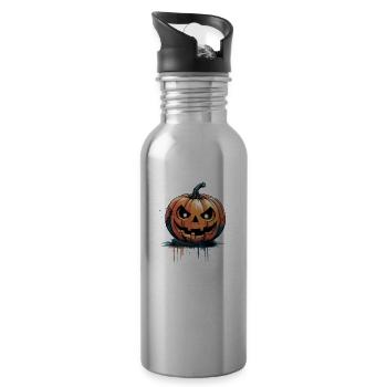 Citrouilles-lanternes d’Halloween - Gourde avec paille intégrée - argent clair - Droite