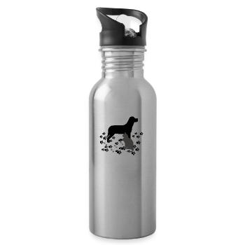 Hund und Katze - Trinkflasche mit integriertem Trinkhalm - Lightsilver - Rechts