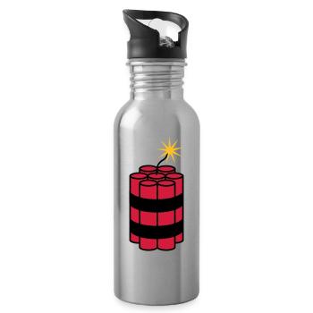 angezuendet tnt dynamit explodieren explosion spre - Trinkflasche mit integriertem Trinkhalm - Lightsilver - Rechts