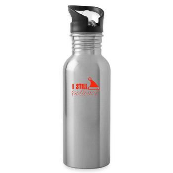 Weihnachtsmann - Trinkflasche mit integriertem Trinkhalm - Lightsilver - Rechts