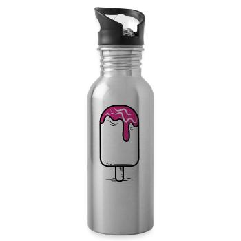 Popsicle - Water bottle with straw - silver - Right