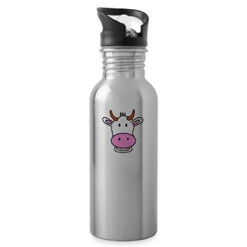 laughing cow - Water bottle with straw - silver - Right