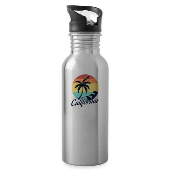 California - Trinkflasche mit integriertem Trinkhalm - Lightsilver - Rechts