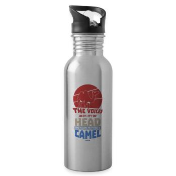 The Voices In My Head Are Telling Me To Hug A Came - Trinkflasche mit integriertem Trinkhalm - Lightsilver - Rechts