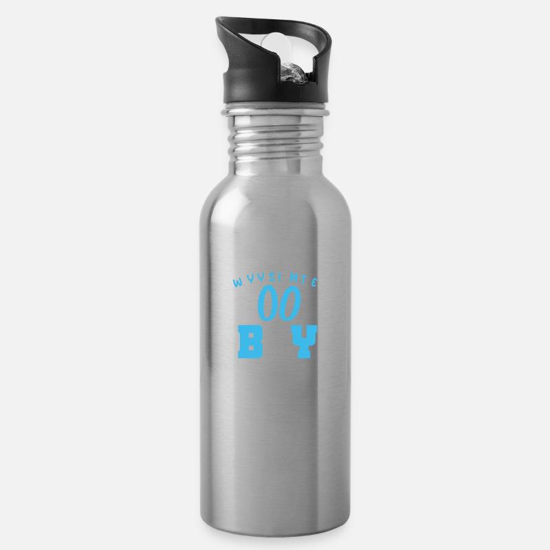 Poolboy Pool Lustig - Trinkflasche mit integriertem Trinkhalm - Lightsilver