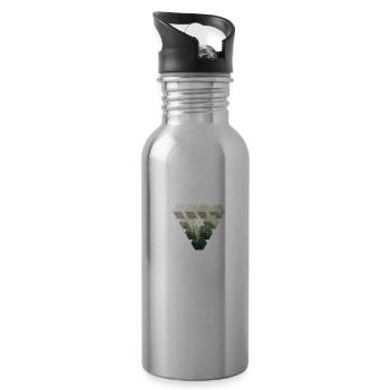 Triangle Forest Nature | Gift - Water bottle with straw - silver - Right