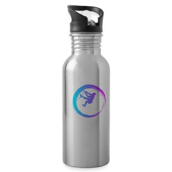Sporty Hobby Leidenschaft Klettern - Trinkflasche mit integriertem Trinkhalm - Lightsilver - Rechts