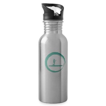Sporty Hobby Leidenschaft Stand Up Paddle - Trinkflasche mit integriertem Trinkhalm - Lightsilver - Rechts