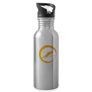 Sporty Hobby Leidenschaft Skispringen - Trinkflasche mit integriertem Trinkhalm - Lightsilver - Rechts