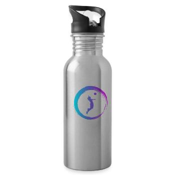Sporty Hobby Leidenschaft Volleyball - Trinkflasche mit integriertem Trinkhalm - Lightsilver - Rechts