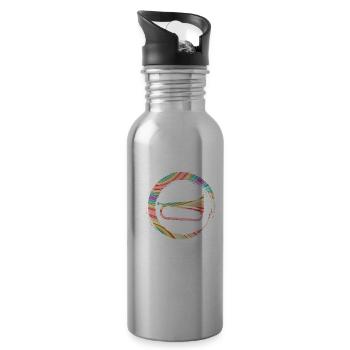 Sporty Hobby Leidenschaft Tuba - Trinkflasche mit integriertem Trinkhalm - Lightsilver - Rechts
