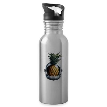 Ananas Astronaut - Trinkflasche mit integriertem Trinkhalm - Lightsilver - Rechts