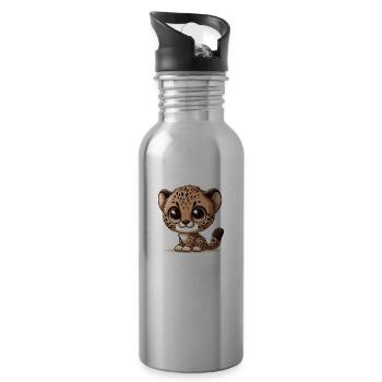 Baby-Gepard - Trinkflasche mit integriertem Trinkhalm - Lightsilver - Rechts