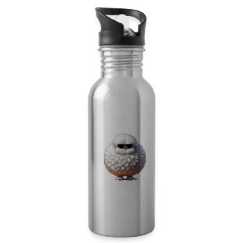 Funny Silkie Chicken saying White Silkie Chicken - Water bottle with straw - silver - Right