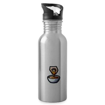 Chicken Nuggets Quote Born To Eat Chicken Nuggets - Water bottle with straw - silver - Right