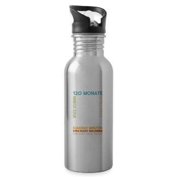 10 Jahre Geburtstag Kind Cool drauf Geschenk - Trinkflasche mit integriertem Trinkhalm - Lightsilver - Rechts