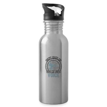 Don't make me use my Judo Voice - Water bottle with straw - silver - Right