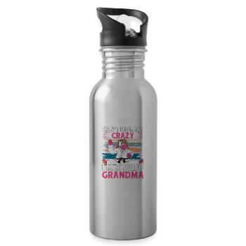 Ich kann meinen Wahnsinn nicht verbergen: Ich bin eine Judo-Oma - Trinkflasche mit integriertem Trinkhalm - Lightsilver - Rechts