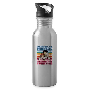 Manche Mädchen wollen Prinzessinnen sein, ich will einfach nur sein - Trinkflasche mit integriertem Trinkhalm - Lightsilver - Rechts