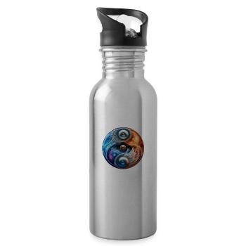 Yin Yang - Trinkflasche mit integriertem Trinkhalm - Lightsilver - Rechts