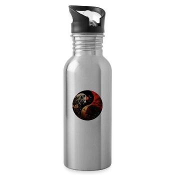 Yin Yang - Trinkflasche mit integriertem Trinkhalm - Lightsilver - Rechts