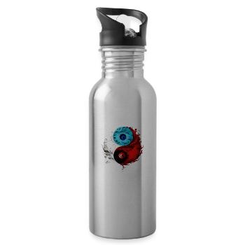 Yin Yang - Trinkflasche mit integriertem Trinkhalm - Lightsilver - Rechts