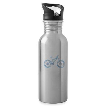 VTT bleu - Gourde avec paille intégrée - argent clair - Droite