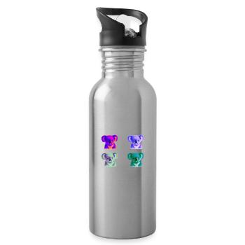 Koala Colorful Gift Idea Koalas Pop Art Pop Art - Water bottle with straw - silver - Right