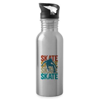 Skater Skateboard - Gourde avec paille intégrée - argent clair - Droite